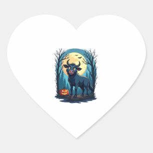 Sticker Cœur Transformation du loup-garou de vache