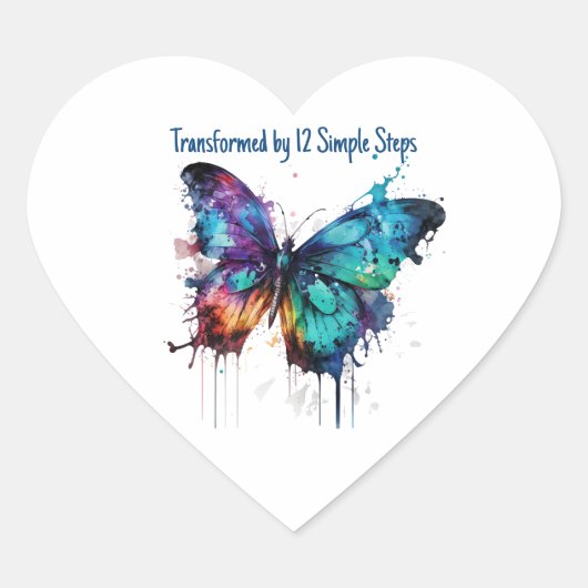 Sticker Cœur Transformé par 12 étapes simples (Devant)