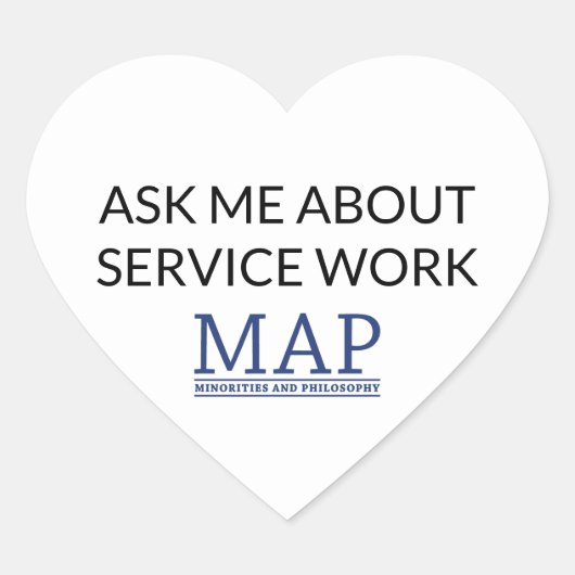 Sticker Cœur Travail de service (Devant)