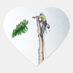 Sticker Cœur Tree Surgeon Arborist at work present