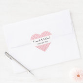 Sticker Cœur Treillis rose, Quatrefeuilles, Treillis, Mariage (Enveloppe)
