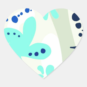 Sticker Cœur Trending abstrait Motif couleur claire floral blob