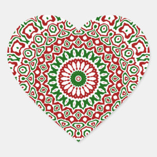 Sticker Cœur Trippie Hippie Super Boho Funky Christmas Mandala