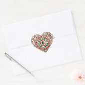Sticker Cœur Trippie Hippie Super Boho Funky Christmas Mandala (Enveloppe)