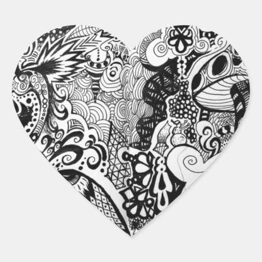 Sticker Cœur Trippy art design (Devant)
