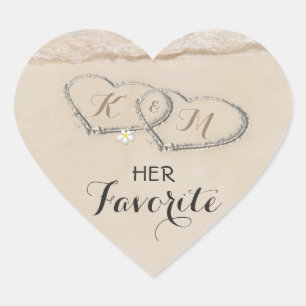 Sticker Cœur Tropical Beach Heart Mariage Son favori
