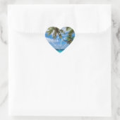 Sticker Cœur Tropical Beach Merci Mariage Faveur (Sac)