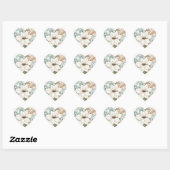 Sticker Cœur Tropical Blue White Flowers   (Feuille)
