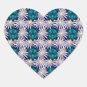 Sticker Cœur Tropical Turtle Floral Pattern Seamless Sea Turtle (Devant)