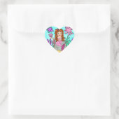 Sticker Cœur Tropical Under the Sea Red Haired Mermaid (Sac)