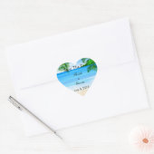 Sticker Cœur Tropical Waters Beach Wedding Enregistrer La Date (Enveloppe)