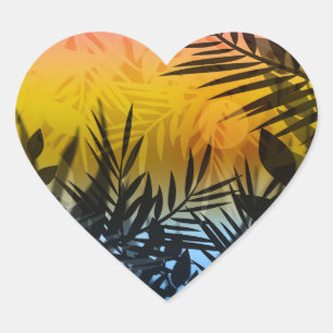 Sticker Cœur tropics
