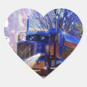 Sticker Cœur Truckers Tanker Camion transport lourd Cadeau