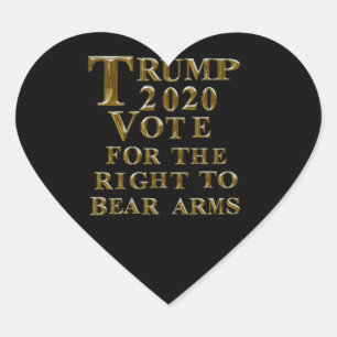 STICKER CŒUR TRUMP 2020 VOTE POUR LE DROIT À L'ARME