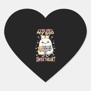 Sticker Cœur Tu es mon amour Chéri Halloween mignon fantôme Nou