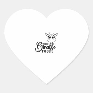 Sticker Cœur Tu paries Giraffe Je suis mignonne, Bébé drôle, Bé