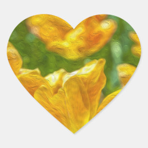 Sticker Cœur Tulipes peintes