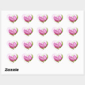 Sticker Cœur Tulipes roses (Feuille)