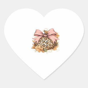 Sticker Cœur Turc de Thanksgiving mignon avec des plumes pétill