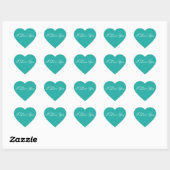 Sticker Coeur Turquoise - I Love You (Feuille)