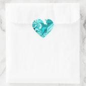 Sticker Cœur Turquoise, Turquoise et Marbre blanc (Sac)