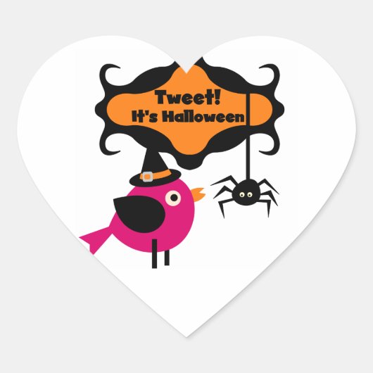 Sticker Cœur Tweet T-shirts et cadeaux Halloween (Devant)