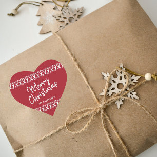 Sticker Cœur Typographie branchée de cerfs rouges et blancs Joy