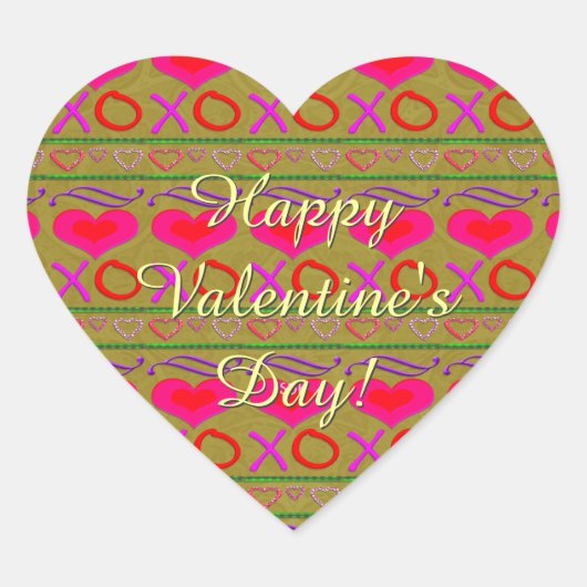 Sticker Cœur U Choisir la couleur/ Saint Valentin Encarts et ba (Devant)