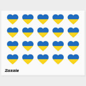 Sticker Cœur Ukraine bleue et jaune (Feuille)
