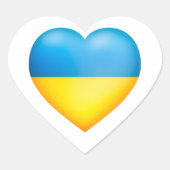 Sticker Cœur Ukraine Couleurs Coeur Jaune Et Bleu (Devant)