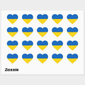 Sticker Cœur Ukraine Drapeau patriotique (Feuille)
