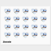 Sticker Cœur Un Baby shower Bleu (Feuille)