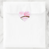 Sticker Cœur Un Baby shower Rose (Sac)