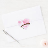 Sticker Cœur Un Baby shower Rose (Enveloppe)