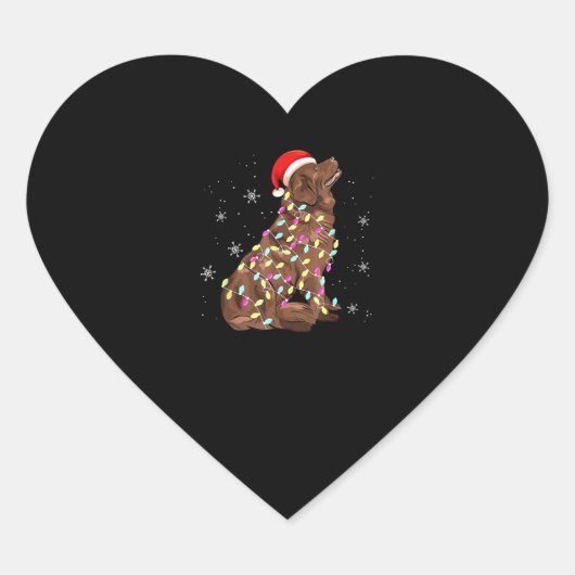 Sticker Cœur Un cadeau léger de Noël à Terre-Neuve |amoureux de (Devant)