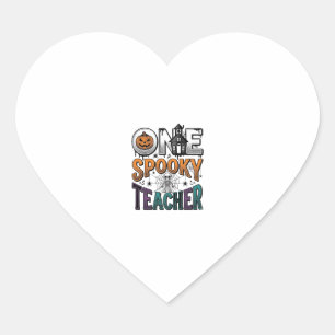 Sticker Cœur Un design vectoriel Halloween d'un professeur effr