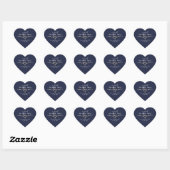 Sticker Cœur Un doux Mariage bleu marine Merci (Feuille)