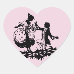 Sticker Cœur Un homme victorien propose à la femme Silhouette A