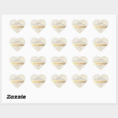 Sticker Cœur Un Merci sucré Gold Wedding Favor (Feuille)