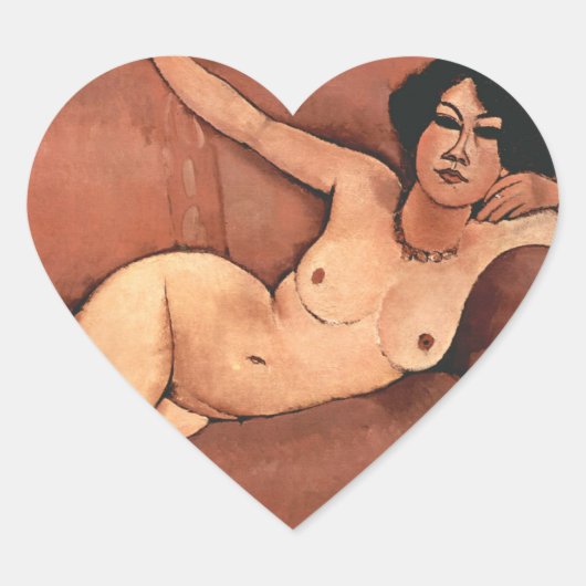 Sticker Cœur Une Femme D'Amedeo Modigliani Sur Un Canapé (Devant)