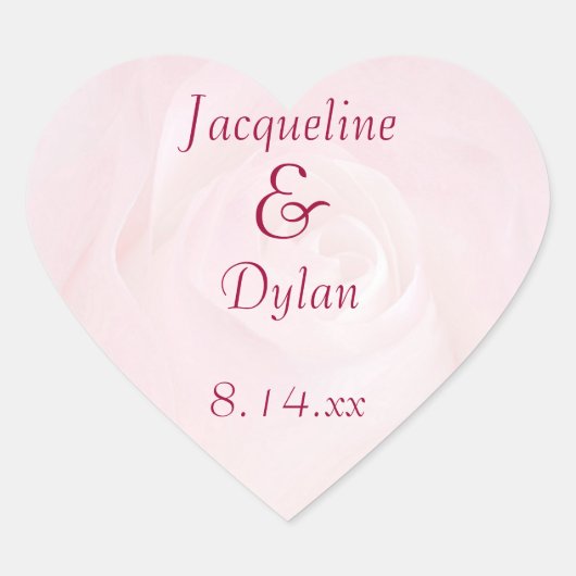Sticker Cœur Une Fleur Pour Mon Amour Personnalisé Mariage (Devant)