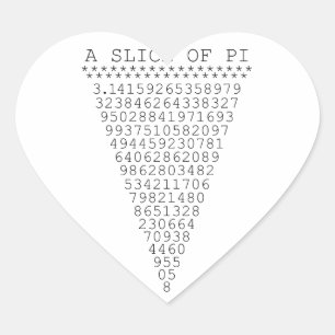 Sticker Cœur Une tranche de graphique de pi