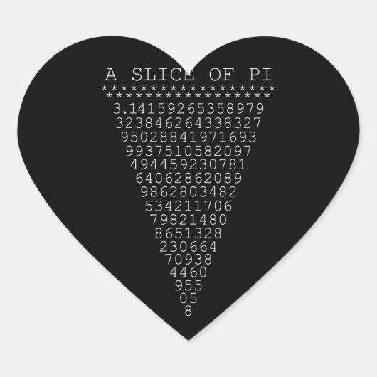 Sticker Cœur Une tranche intelligente de Pi (Devant)