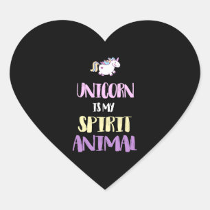 Sticker Cœur Unicorn est Mon Esprit Animal
