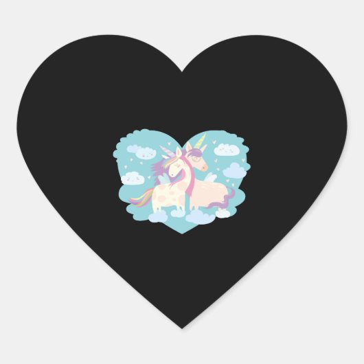 Sticker Cœur Unicorn Love (Devant)