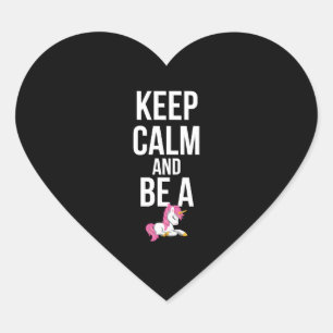 Sticker Cœur Unicorn Restez calme et soyez Unicorn