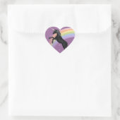 Sticker Cœur Unicorne arc-en-ciel (Sac)