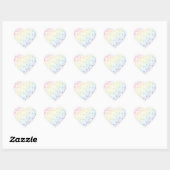 Sticker Cœur Unicorne Baby shower Pastel Rainbow (Feuille)