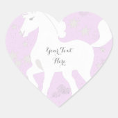 Sticker Cœur Unicorne et étoiles (Devant)