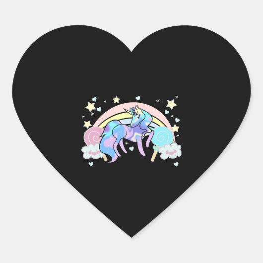 Sticker Cœur Unicorne LOVE (Devant)